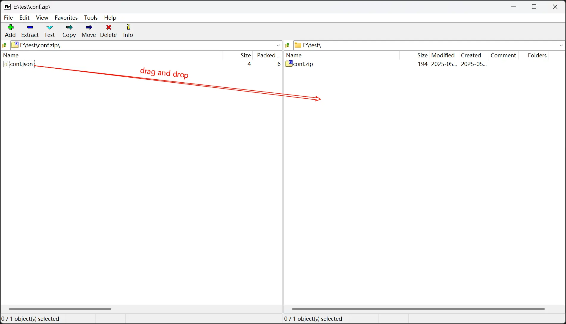 7-zip temp folder setting screenshot